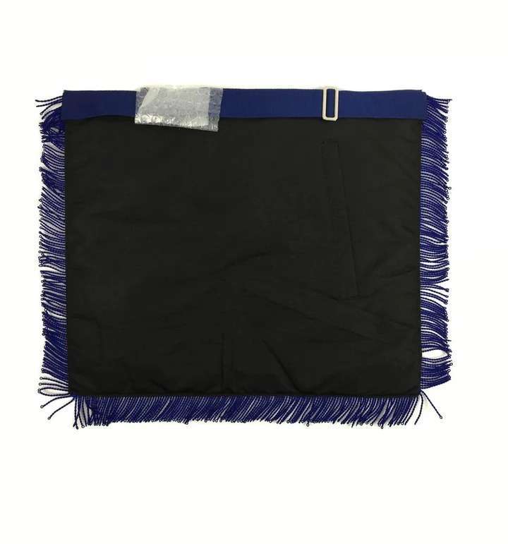Master Mason Blue Lodge Apron - White & Navy Blue with Blue Fringe - Image 5