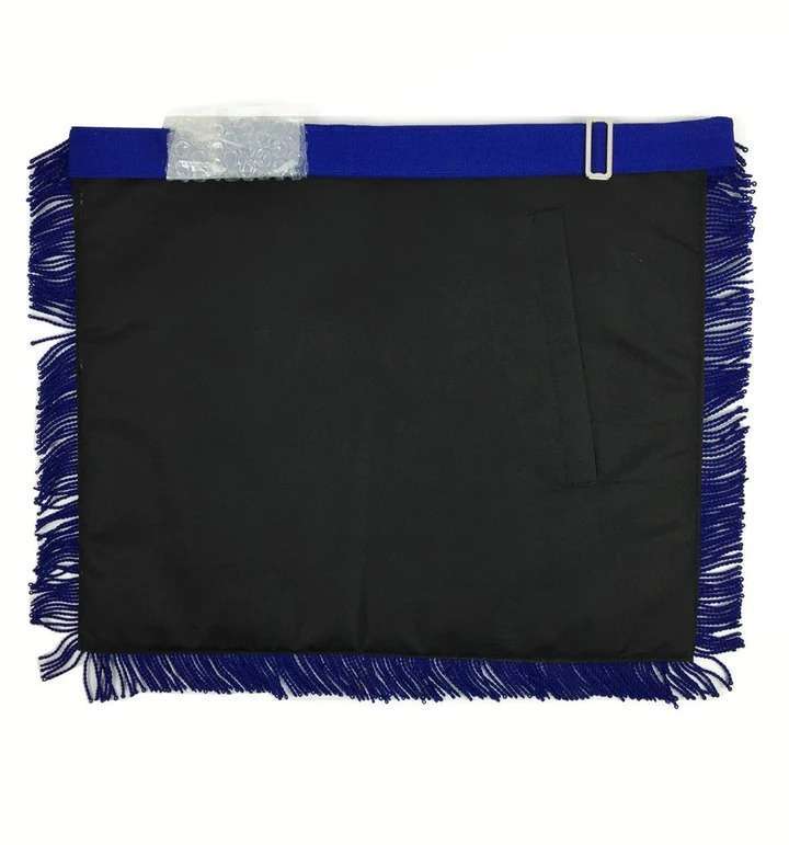 Master Mason Blue Lodge Apron - Navy Blue & White - Image 4