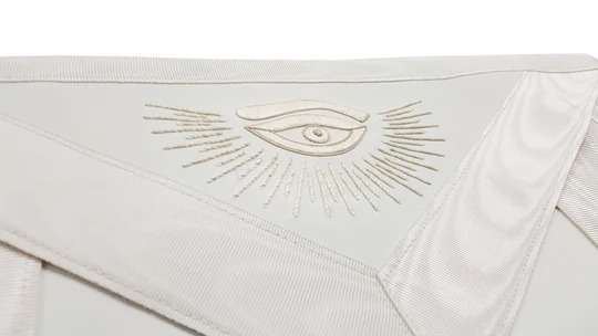 Master Mason Blue Lodge Apron - White Hand Embroidery - Image 3