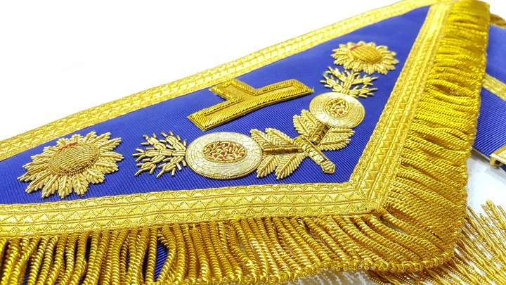 Past Grand Master Blue Lodge Apron - Gold Hand Embroidery - Image 3