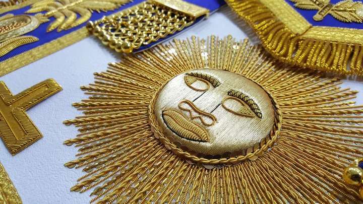 Past Grand Master Blue Lodge Apron - Gold Hand Embroidery - Image 7