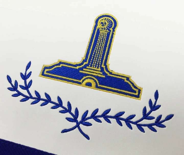 Officers Blue Lodge Officer Apron Set - Royal Blue Ribbon Machine Embroidery (Set of 11) - Image 3