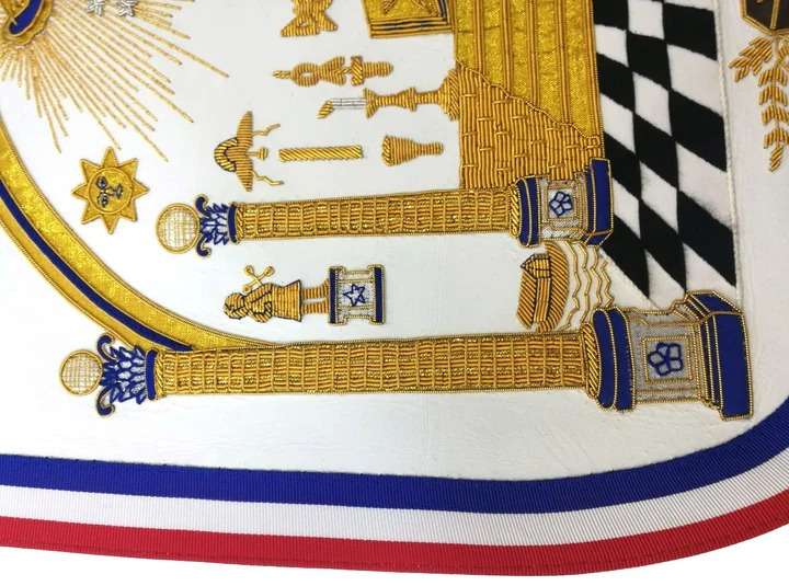 Exclusive Apron - Hand Embroidered The Washington Masonic Apron - Image 7
