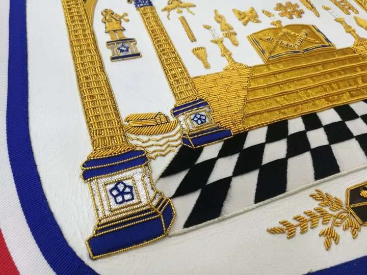 Exclusive Apron - Hand Embroidered The Washington Masonic Apron - Image 8