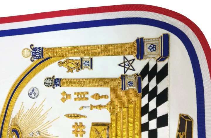 Exclusive Apron - Hand Embroidered The Washington Masonic Apron - Image 9
