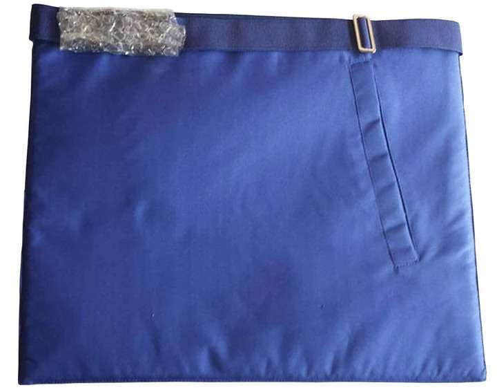 Master Mason Blue Lodge Apron - White, Red & Blue Velvet Hand Embroidery - Image 4