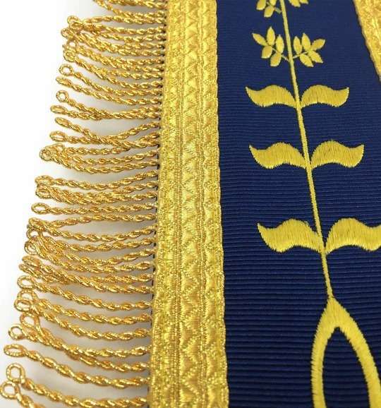Master Mason Blue Lodge Apron - Navy Blue with Gold Fringe - Image 3