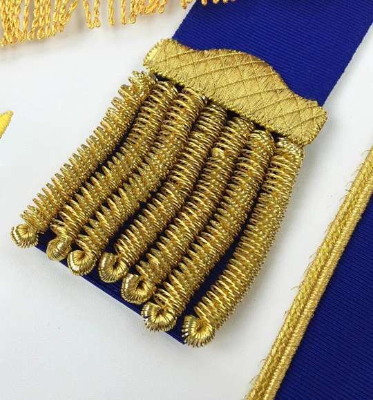 Master Mason Blue Lodge Regalia Set - Royal Blue & Gold Machine Embroidery - Image 3