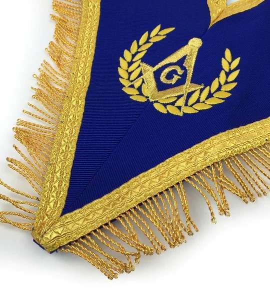 Master Mason Blue Lodge Regalia Set - Royal Blue & Gold Machine Embroidery - Image 4