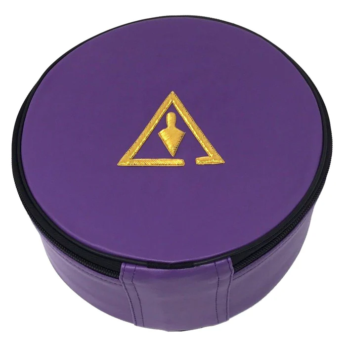 Royal & Select Cryptic Masonic Hat/Cap Case - Purple Trowel