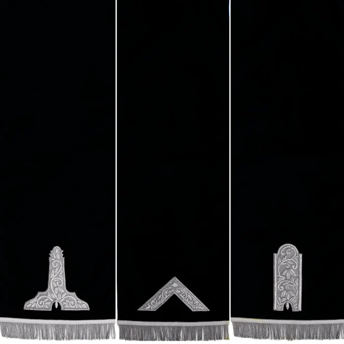 Blue Lodge Officers Pedestal Covers - Silver Bullion Threads