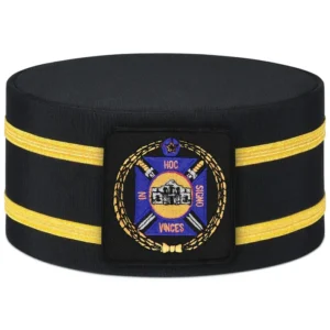 Knights Templar Commandery Crown Cap - Purple & Gold Emblem With Double Braid