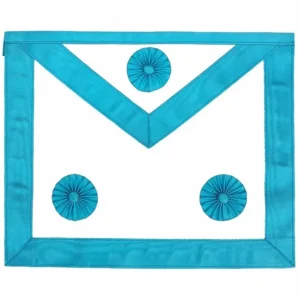 Master Mason Blue Lodge Apron - Sky Blue Moire with Three Rosettes