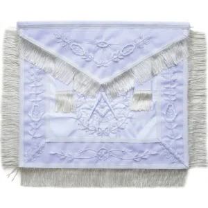 Past Master Blue Lodge Apron - All White with Fringe Tassels