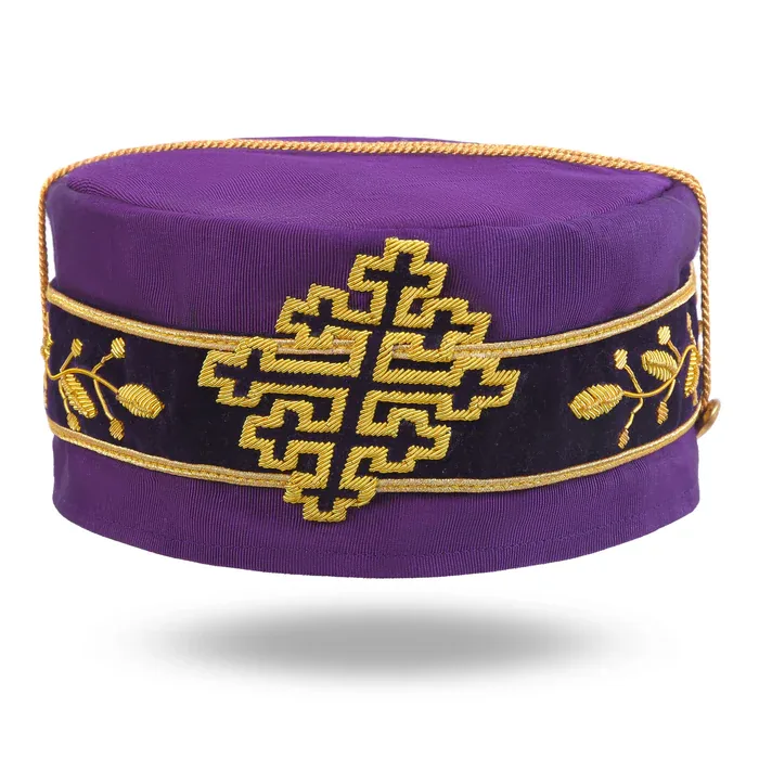 Sovereign Grand Commander 33rd Degree Scottish Rite Crown Cap - Hand Embroidery with Gold Bullion