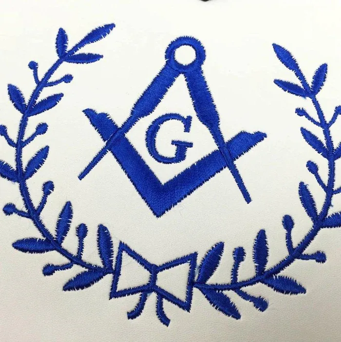 Master Mason Blue Lodge Apron - White & Navy Blue Various Materials