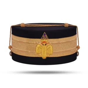 33rd Degree Scottish Rite Crown Cap - Wings Down with Gold Bullion Emblem