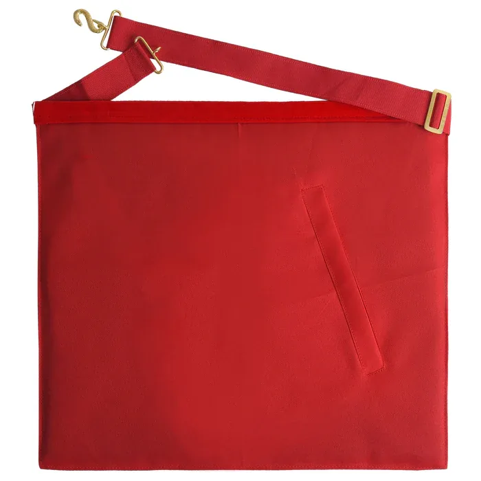 Past High Priest Royal Arch Chapter Apron - Red Velvet with Gold Embroidery