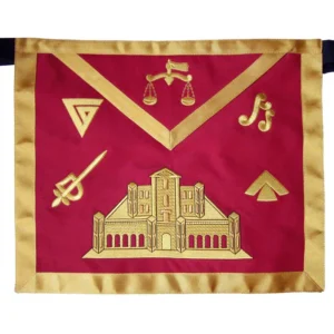 16th Degree Scottish Rite Apron - Red with Gold Borders