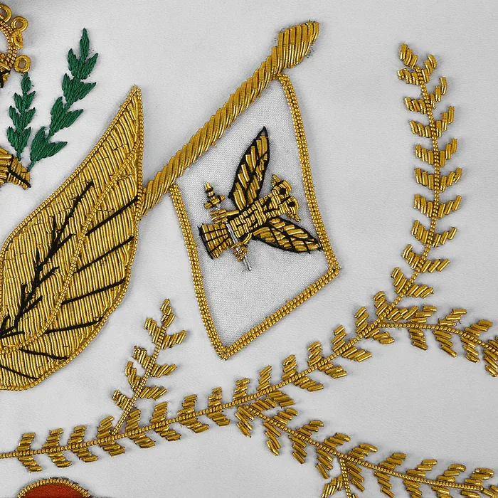 33rd Degree Scottish Rite Apron - Hand Embroidery Wings Up All Countries Flags