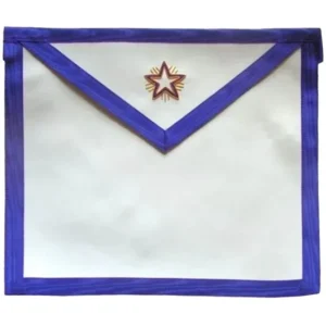 Fellowcraft Memphis Misraim French Regulation Apron - White with Flaming Star