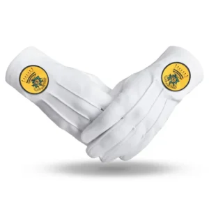 Rose Of Seven Seals Gloves - White Pure Cotton Yellow Round Patch