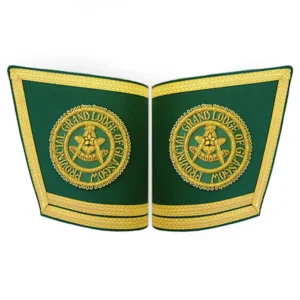 Craft Scottish Regulation Cuff - Green Hand Embroidered with Double Braid